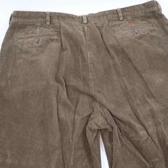 Polo Ralph Lauren Andrew Pant Mens 40/32 Brown Corduroy Pleated Straight Leg - Picture 10 of 13